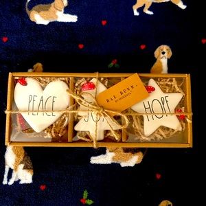 Rae Dunn brand new 3 Christmas ornaments